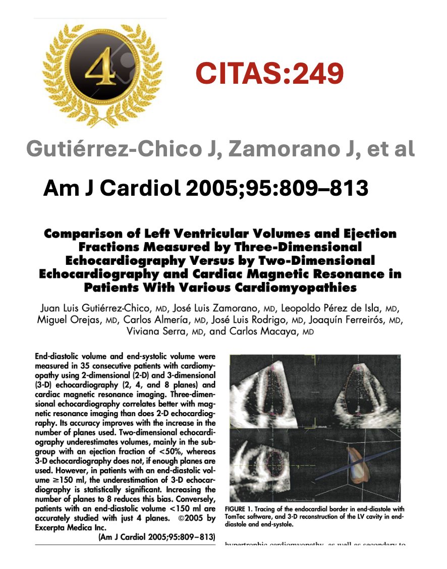 Celebrando los 50 años de ecocardiografía en España. #50YearsSpanishEcho  
Los 12 trabajos  más citados hechos en España  #Top12SpainEchoPaper 
📢PUESTO 4 :  bit.ly/4hdvMEm     
<a href="/JuanLuisGutChic/">JL Gutiérrez-Chico</a>