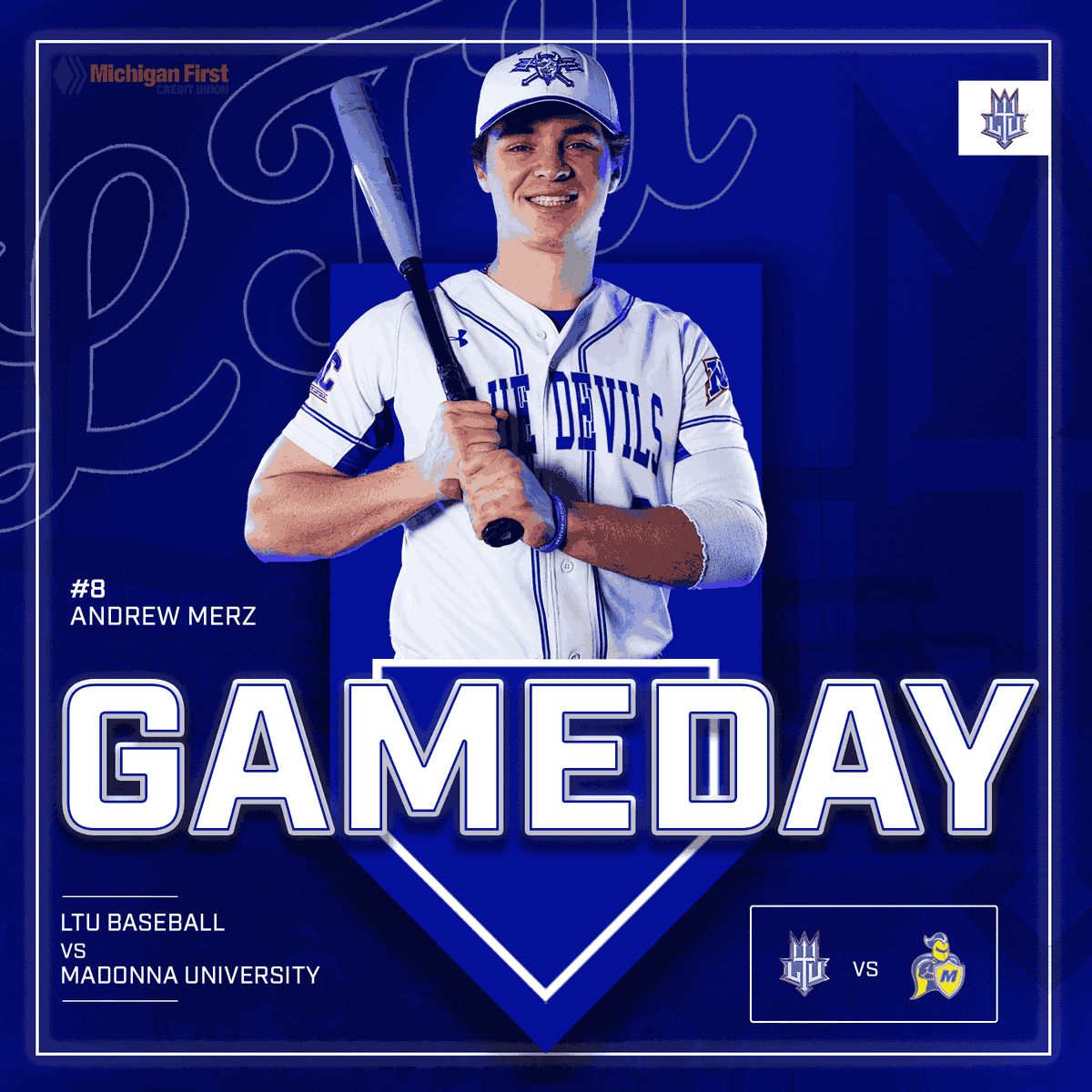 🚨 GAME DAY 🚨
⚾ LTU Baseball
🆚 Madonna University
🗓️ 3/16 🕐 1:00 PM &amp; 4:00 PM
📍 Livonia, MI