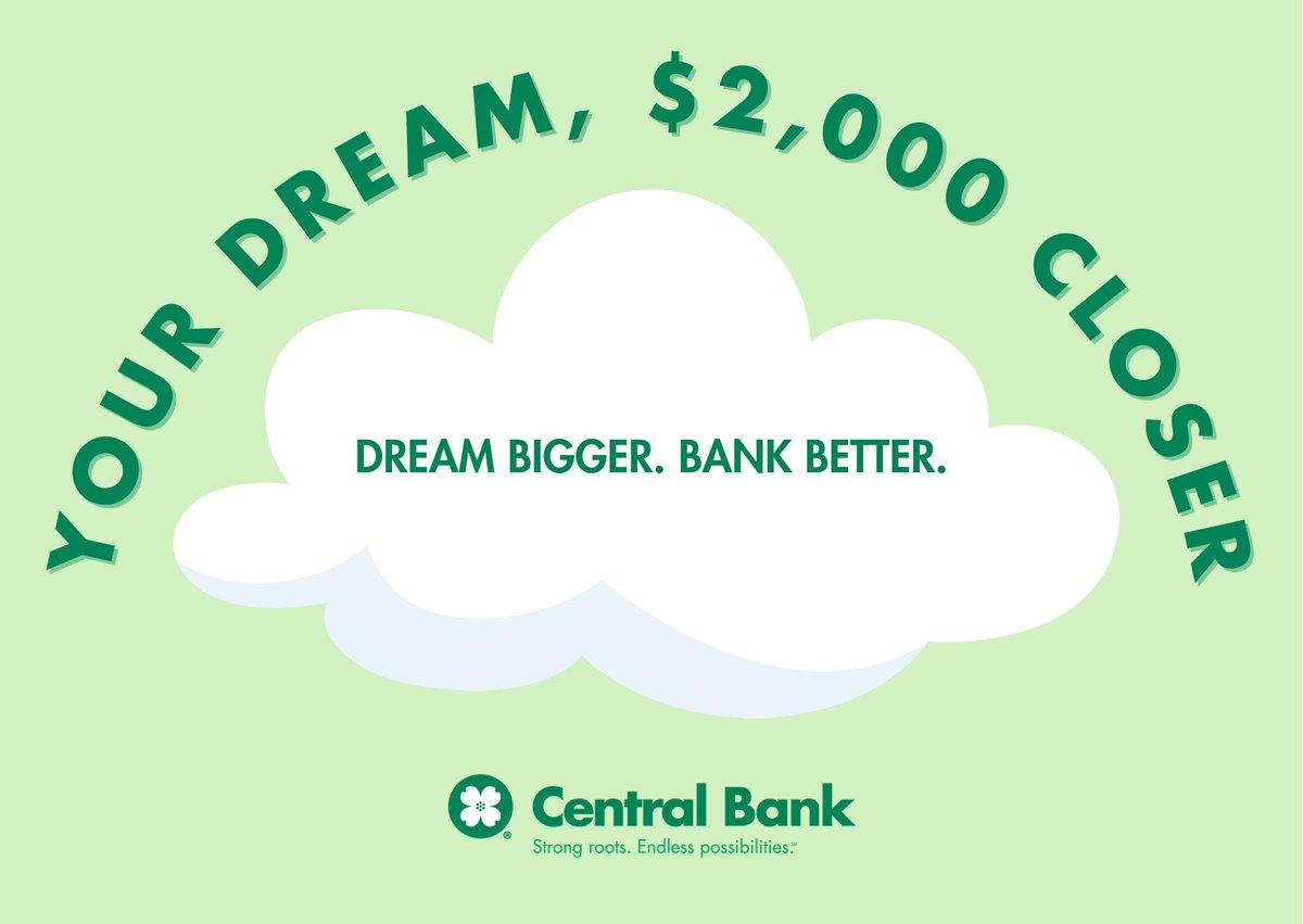 CentralBankMO's tweet photo. Last chance! 🚨 Enter our #DreamBiggerBankBetter contest today! 💭✨

Like this post ❤️
Comment your dream using #DreamBiggerBankBetter
Share for an extra entry!
Important: Complete your entry by filling out the form here: https://t.co/14cMjGzN1Q https://t.co/C8wDakOn1Z