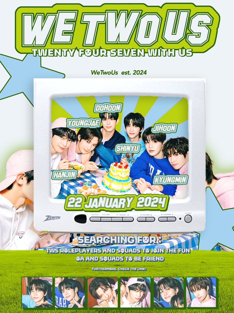 WeTwoUs's tweet image. Attention! ★ 𝗪𝗲𝗧𝘄𝗼𝗨𝘀 is open for all TWS roleplayers and squads who wanna vibe with us, and SQ/OA to be our friend! Oh, and we’re totally down for media partnerships too. Please check our website (s.id/WeTwoUs) for the regulations before send the proposal. 💙