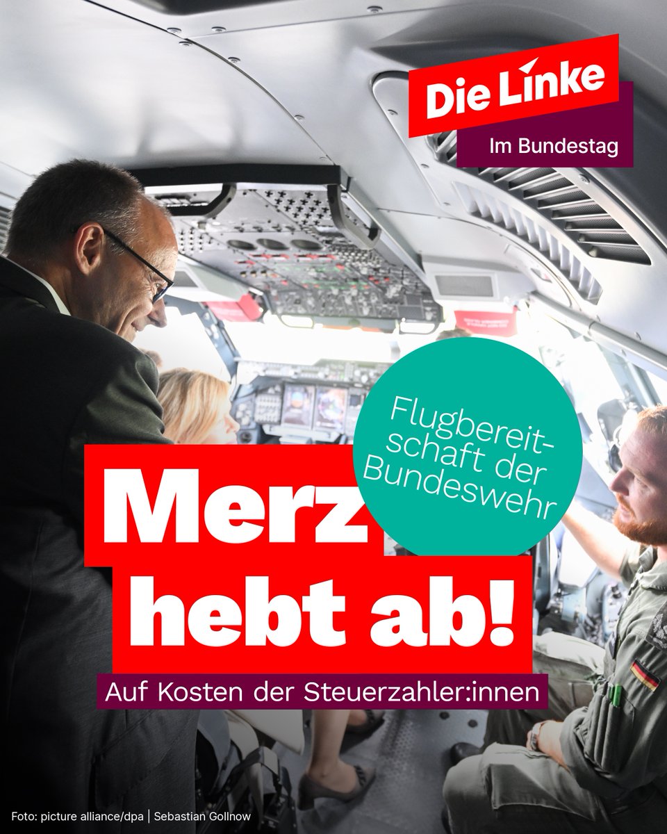 Friedrich Merz hat die Flugbereitschaft der Bundeswehr in der letzten Legislaturperiode häufiger genutzt als jeder andere Fraktionsvorsitzende – allein 11-mal in den letzten 12 Monaten! Ergab eine Anfrage von <a href="/LINKEPELLI/">MdB Sören Pellmann</a> Während die Bevölkerung den Gürtel enger schnallen soll,