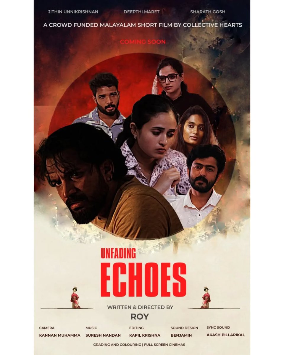 CinemaRareIN's tweet image. Malayalam short film #UnfadingEchoes (2025) by #Roy, now streaming on #CSpace. 

Ft. Jithin Unnikrishnan, Deepthi Maret, Sharath Gosh, Sreejith Karuppan, Catherine BA,  Aishwarya Sivakumar, Aji Maret, Arun Pappaly &amp;amp; Amal Radhakrishnan.