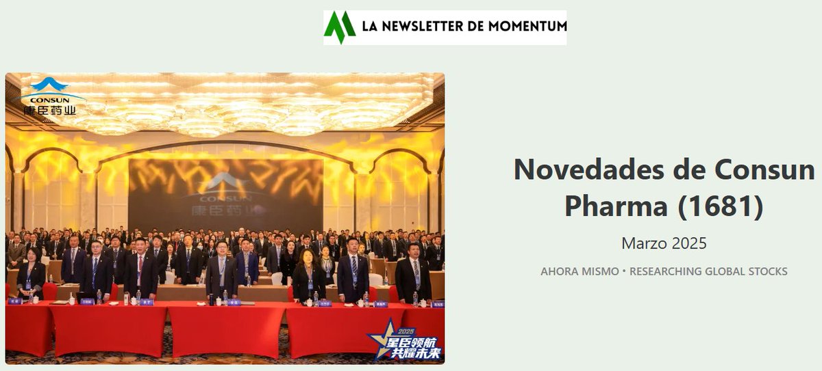 🇨🇳⚠️He subido las últimas novedades de Consun Pharma (1681 en Hong Kong) a la Newsletter de Momentum.

🔗LINK EN MI PERFIL🔗