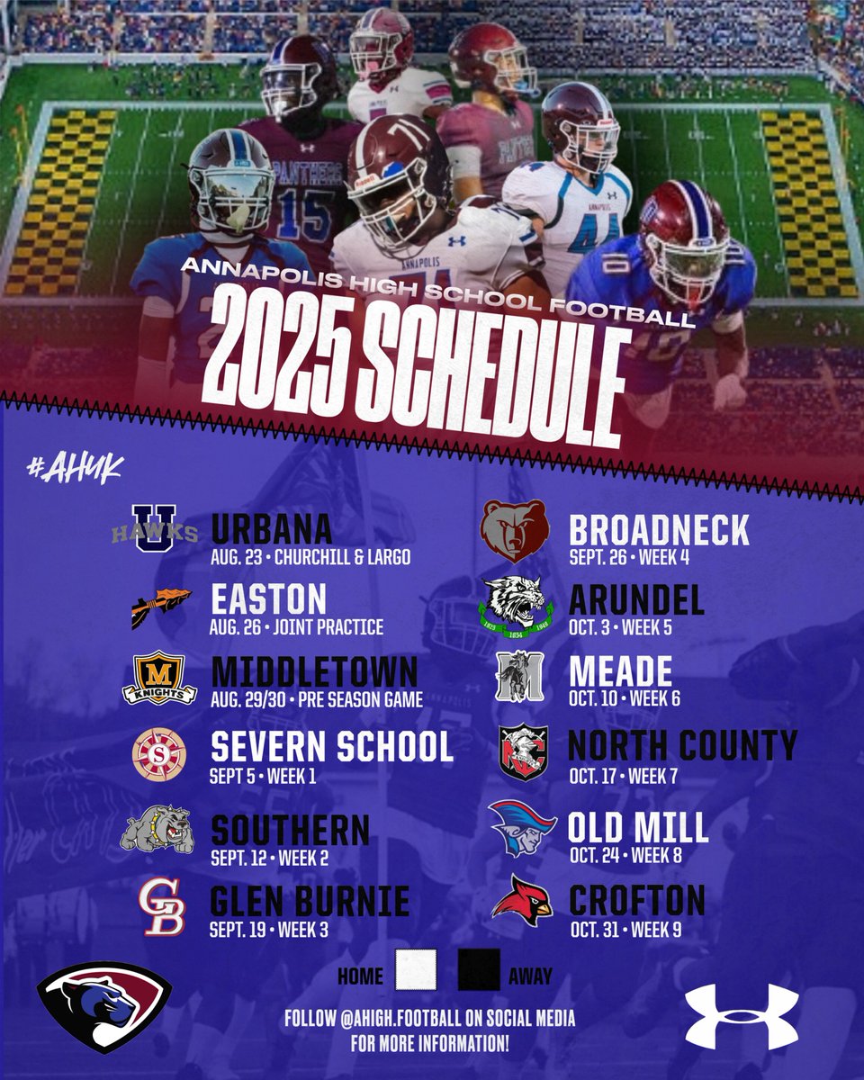AHighFB's tweet image. 2025 Season Schedule - Road 2 NAVY .  #WhyNotANNAPOLIS