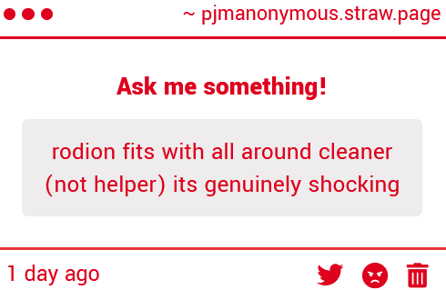 PJMAnonymous's tweet photo. rodion all around cleaner helper https://t.co/rqECy7B2Lg