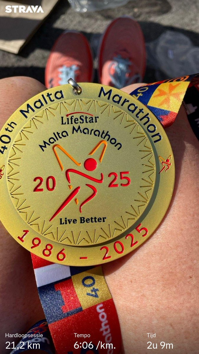 Bekijk mijn hardloopsessie op Strava.
#maltamarathon half strava.app.link/jJ7MnD5HMRb