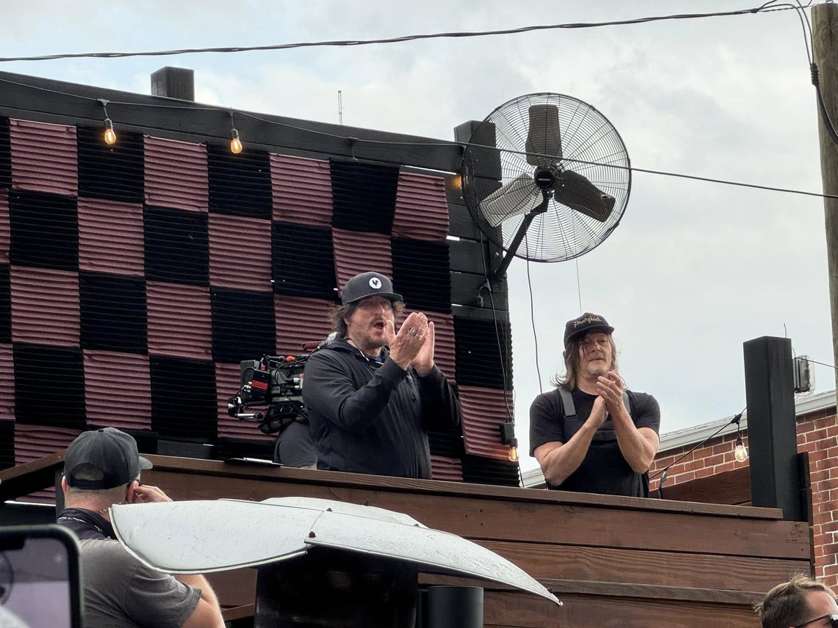 Norman Reedus with Kim Coates and fans while filming a new episode of “Ride with Norman Reedus” in Macon, Georgia on March 15th. 
©️ Patrick Joyce | Facebook
#normanreedus #kimcoates #ridewithnormanreedus