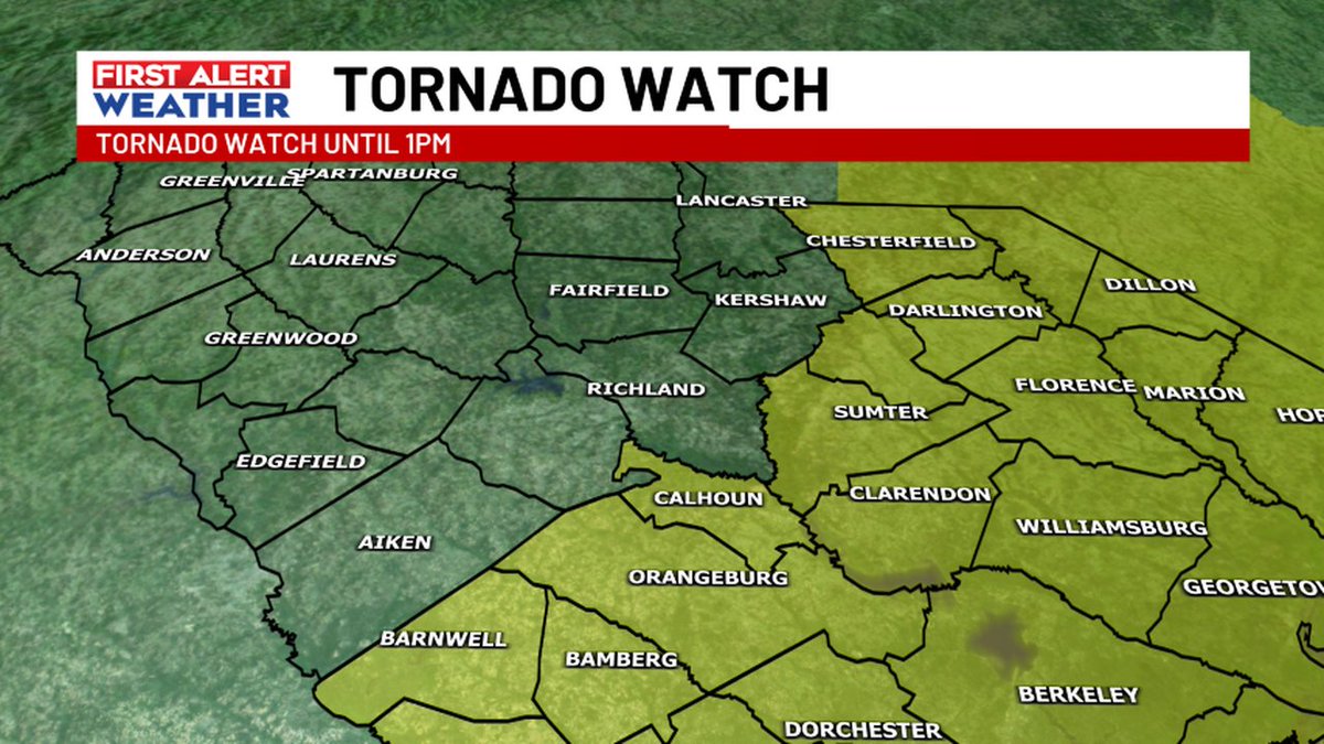 A Tornado Watch has been issued! Stay with the WIS First Alert Weather Team for the latest. bit.ly/1pFS8h8
