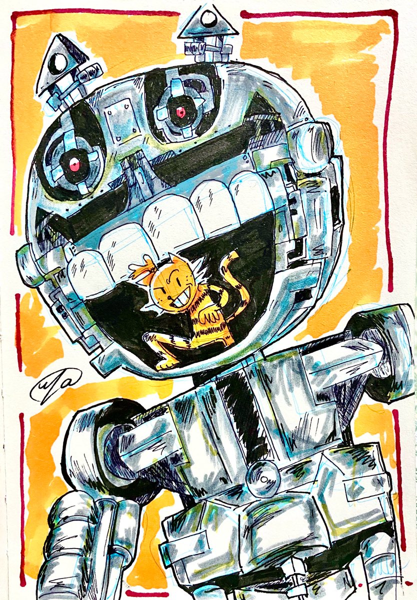 book 5 (lord of the fleas)’s robot petey looks awesome so i decided to sketch it out #dogman #dogmanfanart