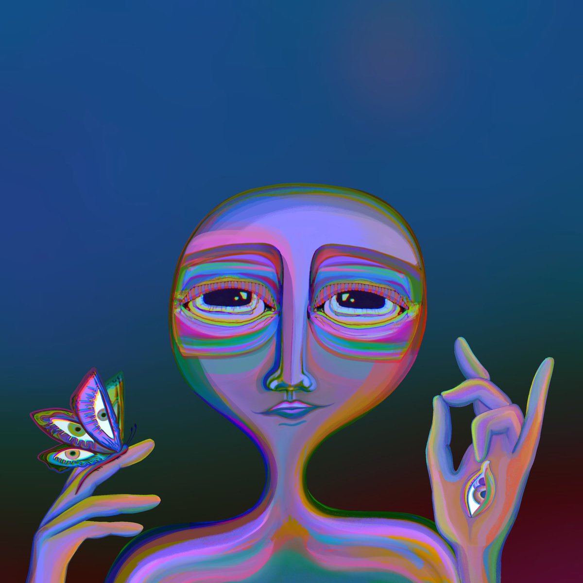 Gifting this trippy Uman to someone! 
Just drop a comment on why you’d love to have it, and I’ll pick one person tomorrow. 

🦋💟👁️