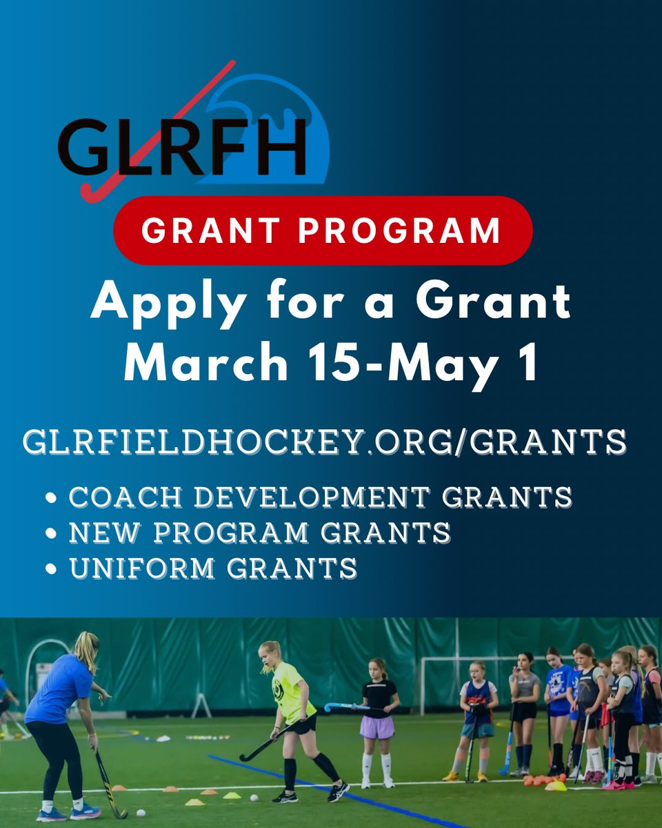 Great Lakes Regional Field Hockey (@greatlakesrfh) on Twitter photo OPEN for Applications through May 1st! *coach development* *new program support* *uniforms* visit glrfieldhockey.org/grants for details!
<a href="/cfsem/">Community Foundation for Southeast Michigan</a> <a href="/RCWJRF/">Ralph C Wilson Jr Fd</a> <a href="/MHSFHA/">Michigan High School Field Hockey Association</a> <a href="/MHSAA_/">MHSAA</a>
#glrfh #growthegame #fieldhockey #grants #giveback OPEN for Applications through May 1st! *coach development* *new program support* *uniforms* visit glrfieldhockey.org/grants for details!
<a href="/cfsem/">Community Foundation for Southeast Michigan</a> <a href="/RCWJRF/">Ralph C Wilson Jr Fd</a> <a href="/MHSFHA/">Michigan High School Field Hockey Association</a> <a href="/MHSAA_/">MHSAA</a>
#glrfh #growthegame #fieldhockey #grants #giveback