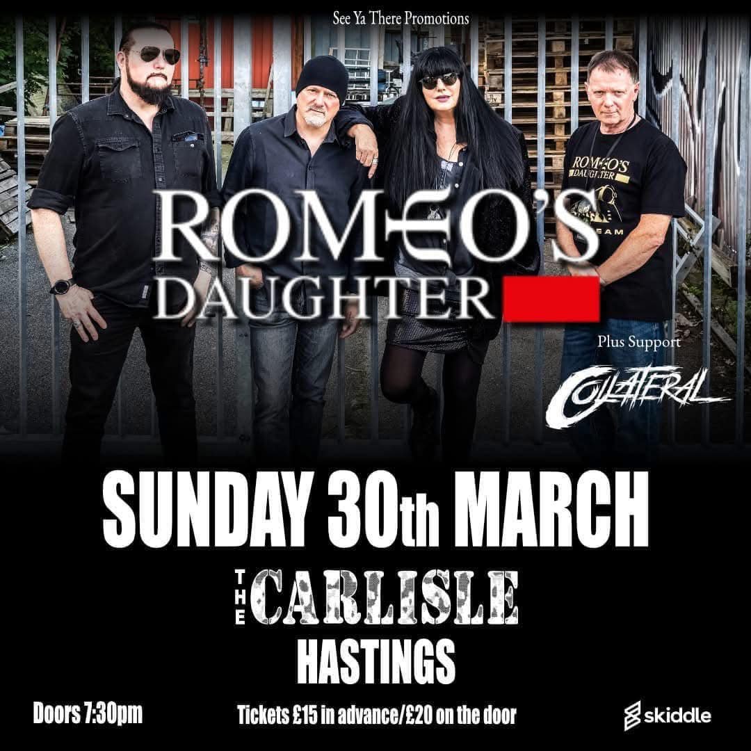 Romeo's Daughter (@romeosdaughter) on Twitter photo ⚠️TWO WEEKS TO GO!⚠️
Don’t miss <a href="/romeosdaughter/">Romeo's Daughter</a> live at #TheCarlisle #Hastings #UK. Sunday 30th March 2025+support from the amazing <a href="/collateralrocks/">Collateral</a>!
TICKETS: skiddle.com/whats-on/Hasti…
#RomeosDaughter #RomeosDaughterAOR #AOR #Collateral #CollateralRocks #Tickets #HastingsUK #RD ⚠️TWO WEEKS TO GO!⚠️
Don’t miss <a href="/romeosdaughter/">Romeo's Daughter</a> live at #TheCarlisle #Hastings #UK. Sunday 30th March 2025+support from the amazing <a href="/collateralrocks/">Collateral</a>!
TICKETS: skiddle.com/whats-on/Hasti…
#RomeosDaughter #RomeosDaughterAOR #AOR #Collateral #CollateralRocks #Tickets #HastingsUK #RD