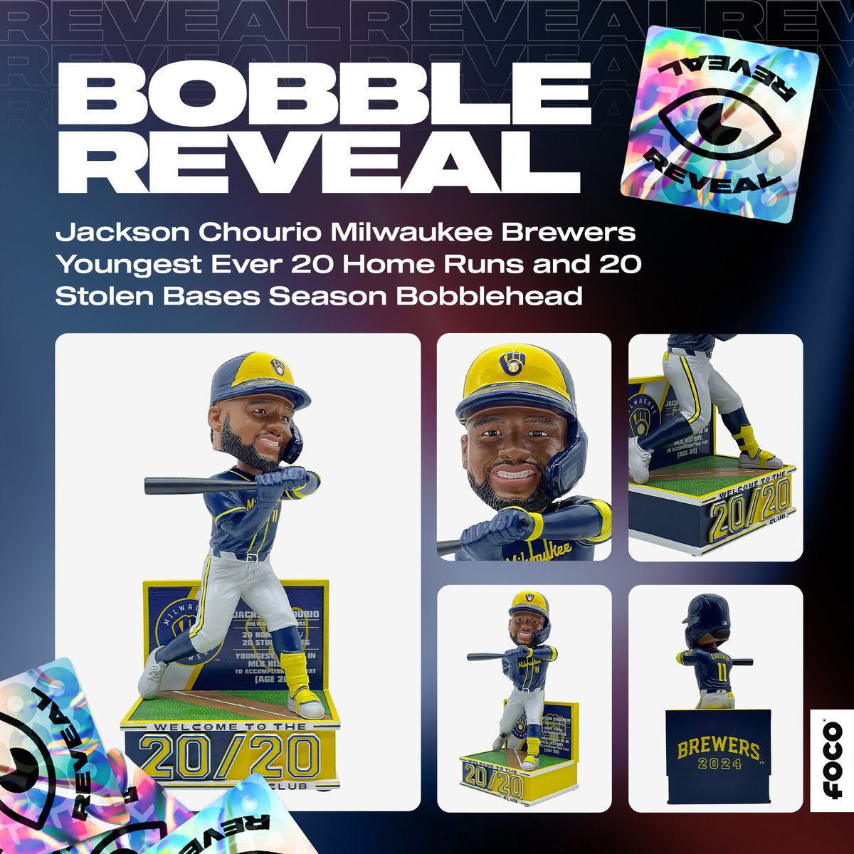 focobobbles's tweet image. #JacksonChourio Youngest Ever 20 Home Runs and 20 Stolen Bases Season Bobblehead! ⚾⭐ #bobblereveal
