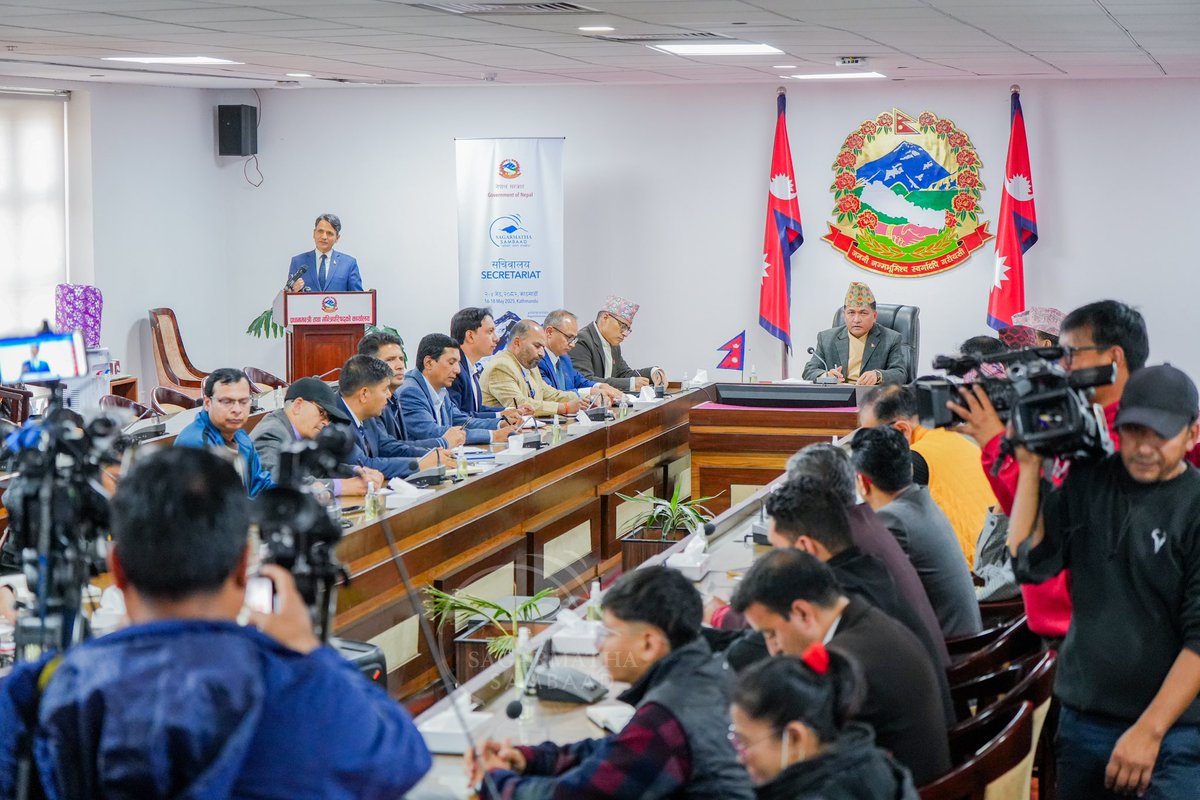 S_Sambaad's tweet photo. Countdown starts: 60 days to #Sambaad

The Secretariat held a press briefing tdy, engaging with key media reps. Key updates were shared, followed by an insightful interaction with the Chief Secretary, Foreign Secretary &amp; senior officials.

Let’s keep working together for success! https://t.co/tZBoCMZM4K