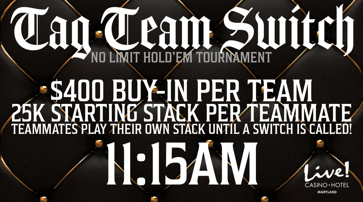 LivePokerRoom's tweet photo. Tag team partners are like brothers or sisters—sometimes you fight, sometimes you carry each other, but when it’s time to throw down, you move as one. #TagTeamSwitch https://t.co/O2JmljaDsb
