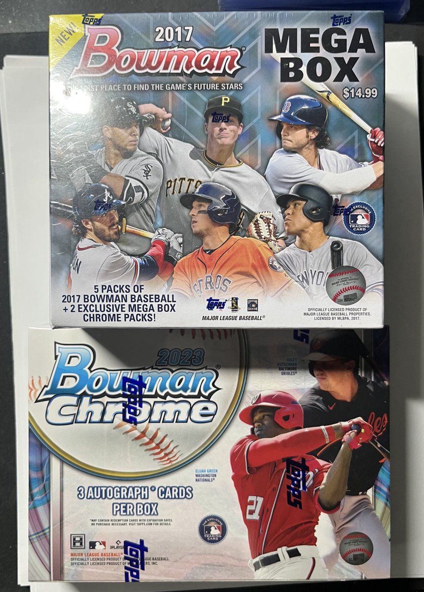 Tombote124's tweet image. New break. 
3 autos 
Chasing Shohei “1sts”
2017 Bowman Mega 
2023 Bowman Chrome hta 
$23 per random team 
Shipping is stacked 
($5 in the us. Canada pays what I pay)