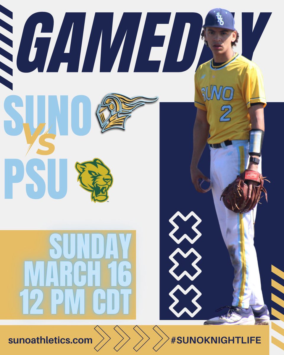 SUNO Knights Baseball (@sunobsb) on Twitter photo Gotta get it back. Game day for Knights and the chance to go 10-2 in <a href="/HBCUAC/">HBCU Athletic Conference</a> play, solidifying first place in the West and second overall. Letโs get it ๐ค๐ค
๐ Philander Smith Panthers
โ๏ธ 12 PM CDT
๐๏ธ Lamar Porter Field
๐ Little Rock, AR
โพ๏ธ #SUNOKNIGHTLIFE #SUNOKNIGHTSBASEBALL Gotta get it back. Game day for Knights and the chance to go 10-2 in <a href="/HBCUAC/">HBCU Athletic Conference</a> play, solidifying first place in the West and second overall. Letโs get it ๐ค๐ค
๐ Philander Smith Panthers
โ๏ธ 12 PM CDT
๐๏ธ Lamar Porter Field
๐ Little Rock, AR
โพ๏ธ #SUNOKNIGHTLIFE #SUNOKNIGHTSBASEBALL