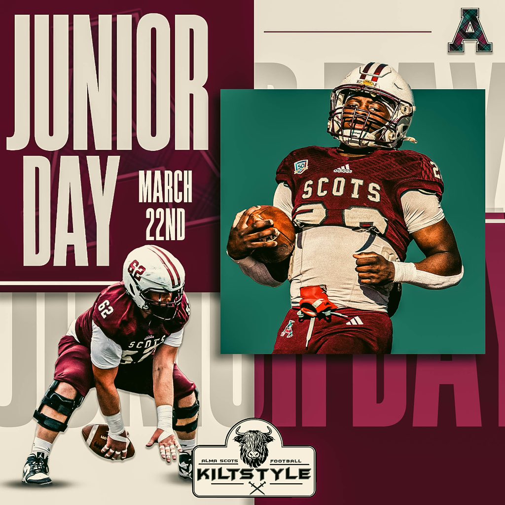 I will be attending the Alma Junior day on March 22nd <a href="/CoachCouchAlma/">Jason Couch</a> <a href="/Coach_OGara/">Cooper O’Gara</a> <a href="/CoachHill_41/">Ty Hill</a>