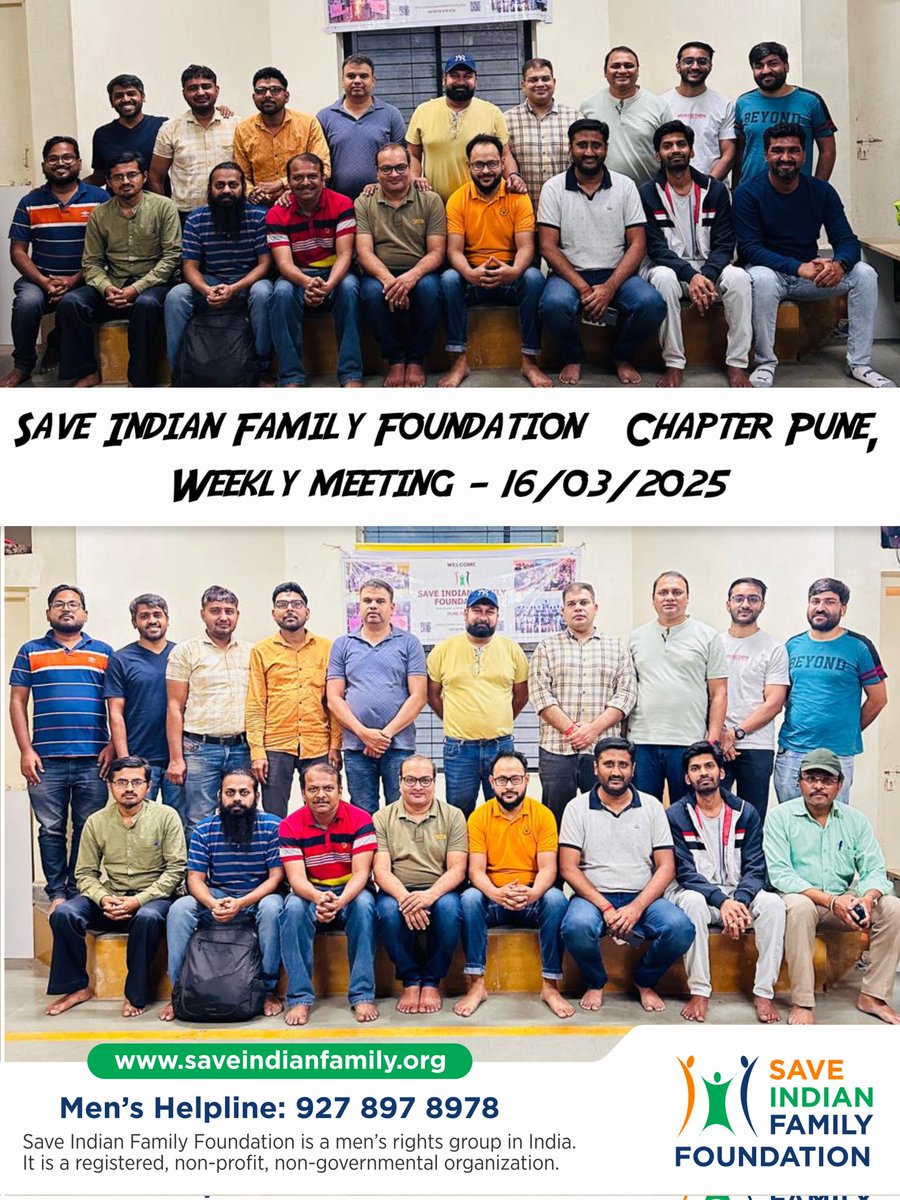 <a href="/realsiff/">SIFF - Save Indian Family Foundation</a> 𝐒𝐮𝐧𝐝𝐚𝐲 𝐀𝐜𝐭𝐢𝐯𝐢𝐭𝐢𝐞𝐬
𝐒𝐚𝐯𝐞 𝐈𝐧𝐝𝐢𝐚𝐧 𝐅𝐚𝐦𝐢𝐥𝐲 𝐅𝐨𝐮𝐧𝐝𝐚𝐭𝐢𝐨𝐧
𝐒𝐈𝐅𝐅 𝐀𝐜𝐭𝐢𝐯𝐢𝐬𝐦 &amp; 𝐏𝐞𝐫𝐬𝐨𝐧𝐚𝐥 𝐂𝐚𝐬𝐞 𝐃𝐢𝐬𝐜𝐮𝐬𝐬𝐢𝐨𝐧 16/03/2025 (𝐒𝐮𝐧𝐝𝐚𝐲) 𝐏𝐮𝐧𝐞, 𝐌𝐚𝐡𝐚𝐫𝐚𝐬𝐡𝐭𝐫𝐚.
#Pune
#SIFFwithMen
#MarriageStrike