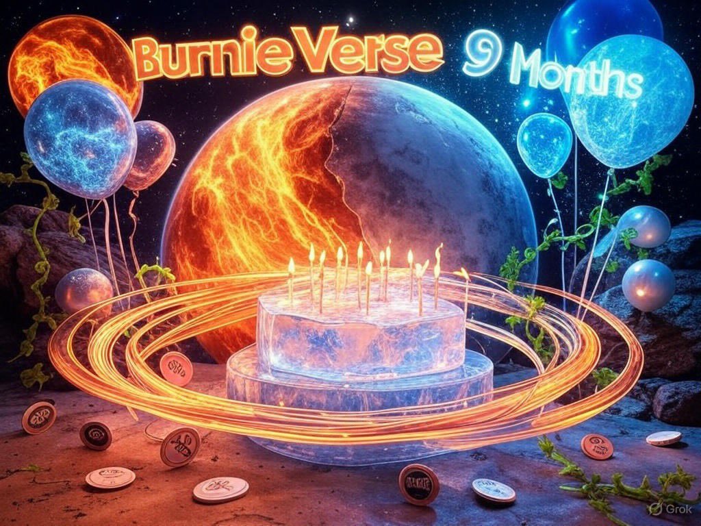 9 months of burning bright! BurnieVerse: labor of love. Community fuels growth. Journey continues: expand universe, new elements. Keep flames burning, build legend. Happy anniversary! $BURN, light up world. #BurnieVerse #HappyAnniversary Share faves #BurnieVerseMemories
