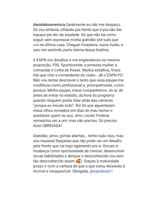 flahd6's tweet photo. Daniela Boaventura se despediu da ESPN. Vem ser feliz no Mengão. Sucesso. SRN https://t.co/rvqvmCSd46