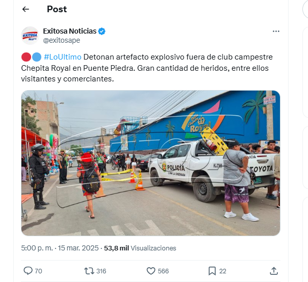 aspauzarazuri's tweet photo. Asesinatos y atentados en menos de 24 horas.
El problema no se resuelve solo con la renuncia de Santiváñez.
Tienen que irse Dina Boluarte y el congreso de los delincuentes.
No hay otra salida. https://t.co/JGoDQLEKKo