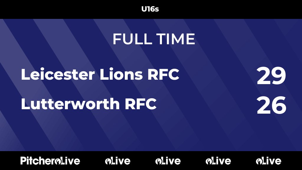 FULL TIME: Leicester Lions RFC 29 - 26 Lutterworth RFC
#LEILUT #Pitchero
pitchero.com/clubs/lutterwo…