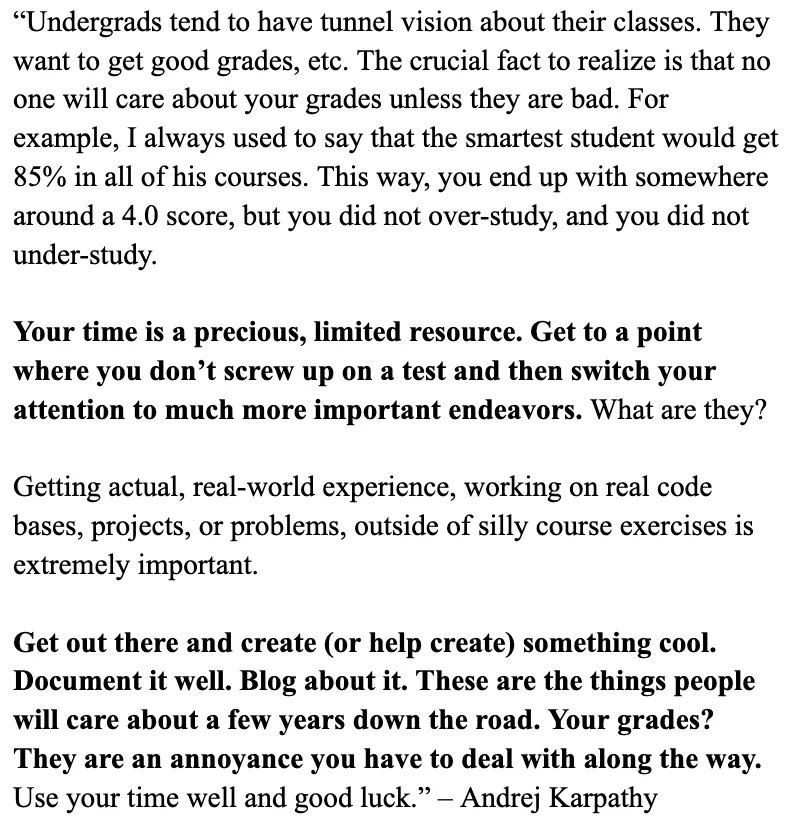 the only advice u need in college