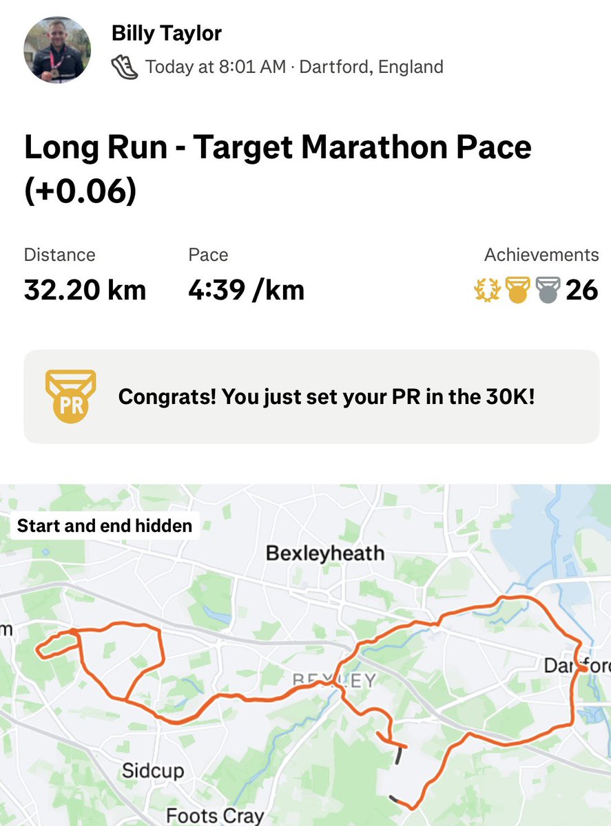 First of three 20+ mile <a href="/LondonMarathon/">TCS London Marathon</a> training runs ticked off today ✅

Really grateful for the recent influx of donations for <a href="/ProstateUK/">Prostate Cancer UK</a> - very kind! Please keep them coming 🙏 justgiving.com/fundraising/lo…