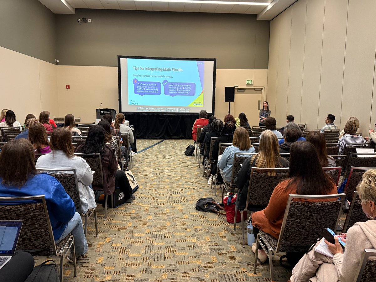 Elizabeth Stevens (@lizstevensphd) on Twitter photo Here in our #MathWords presentation at #CEC2025, <a href="/DanielleLariv/">Danielle Lariviere</a> shared tips for integrating math vocabulary throughout the math lesson.
Use word wall cards and clear & concise language (e.g., numerator instead of "top number") <a href="/mackennallama/">Mackenna Vander Tuin</a>
<a href="/nataliepatton85/">Natalie Patton</a> <a href="/sarahpowellphd/">Sarah Powell</a> Here in our #MathWords presentation at #CEC2025, <a href="/DanielleLariv/">Danielle Lariviere</a> shared tips for integrating math vocabulary throughout the math lesson.
Use word wall cards and clear & concise language (e.g., numerator instead of "top number") <a href="/mackennallama/">Mackenna Vander Tuin</a>
<a href="/nataliepatton85/">Natalie Patton</a> <a href="/sarahpowellphd/">Sarah Powell</a>