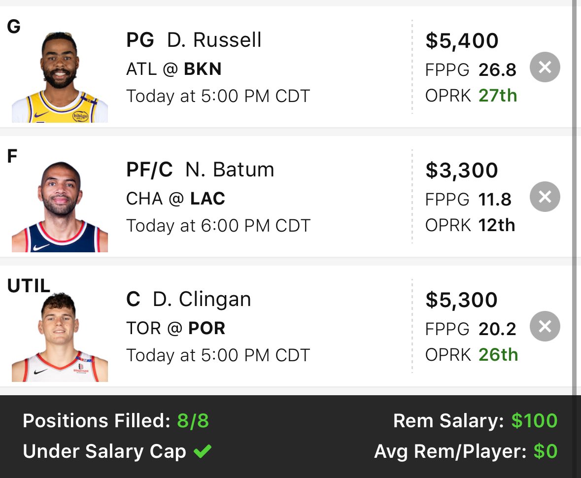 #Draftkings #NBA

Main Slate Lineup

Will post if there are updates to this

#DFS #GamblingX