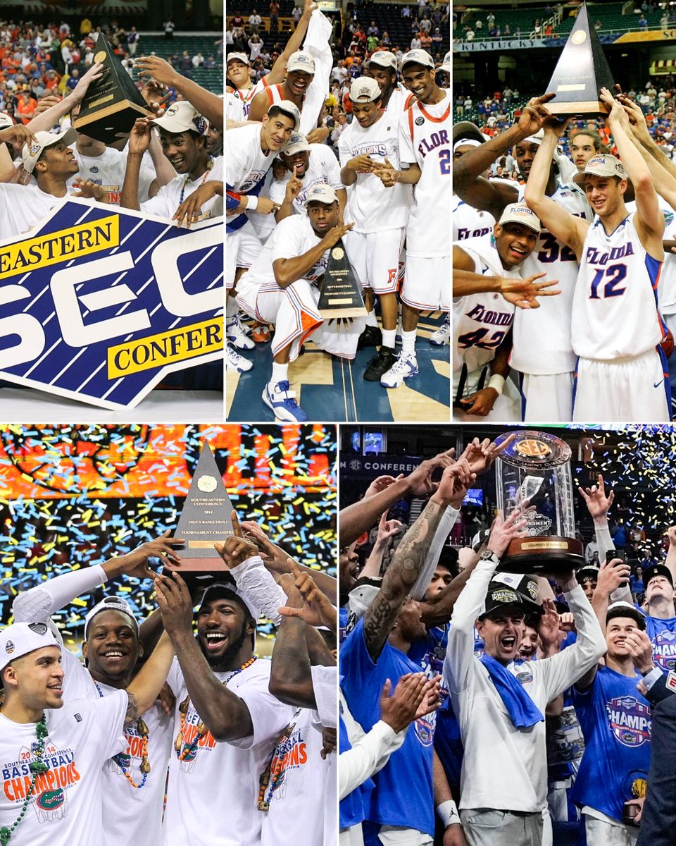 SECNetwork's tweet photo. SEC TOURNEY CHAMPIONSHIP NO. 5 🏆🐊 @GatorsMBK https://t.co/DEFcrAUrek