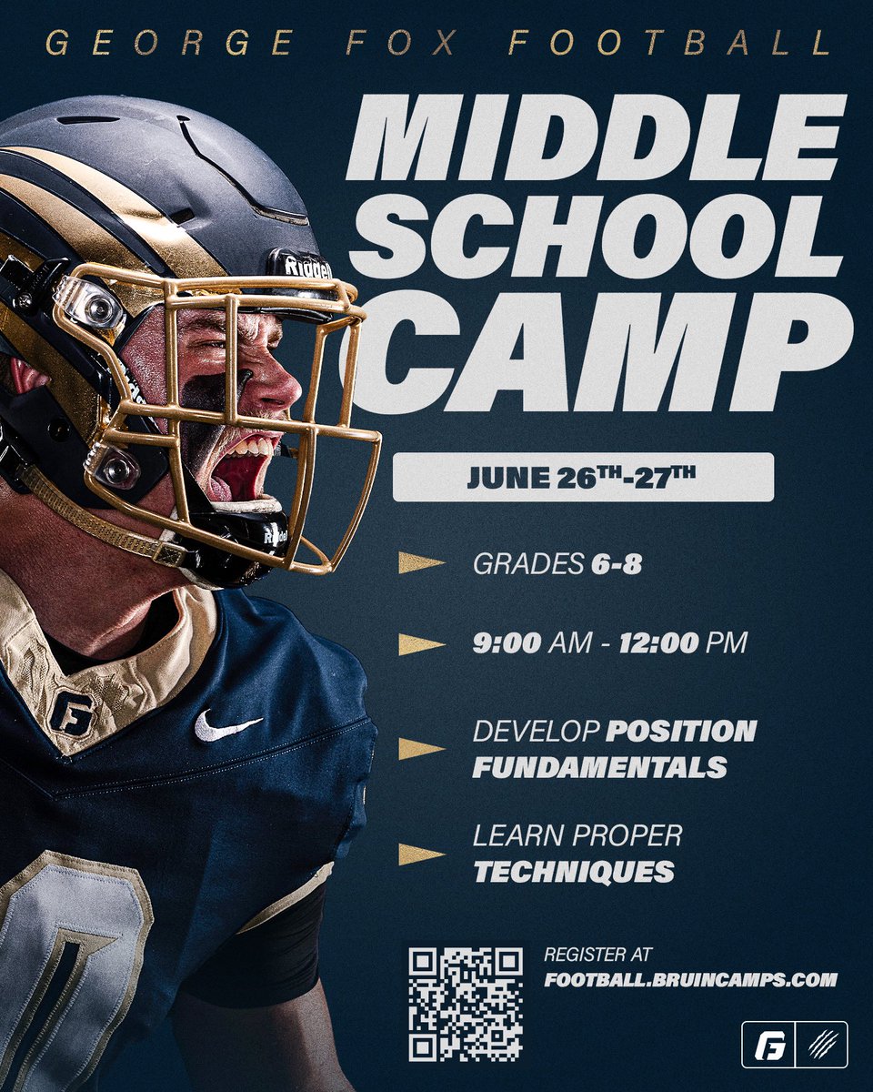 We have some great opportunities in June to get better for all ages!  Our whole coaching staff will be out there, come be great! Sign up using QR code.
#Gobruins #RunToTheRoar