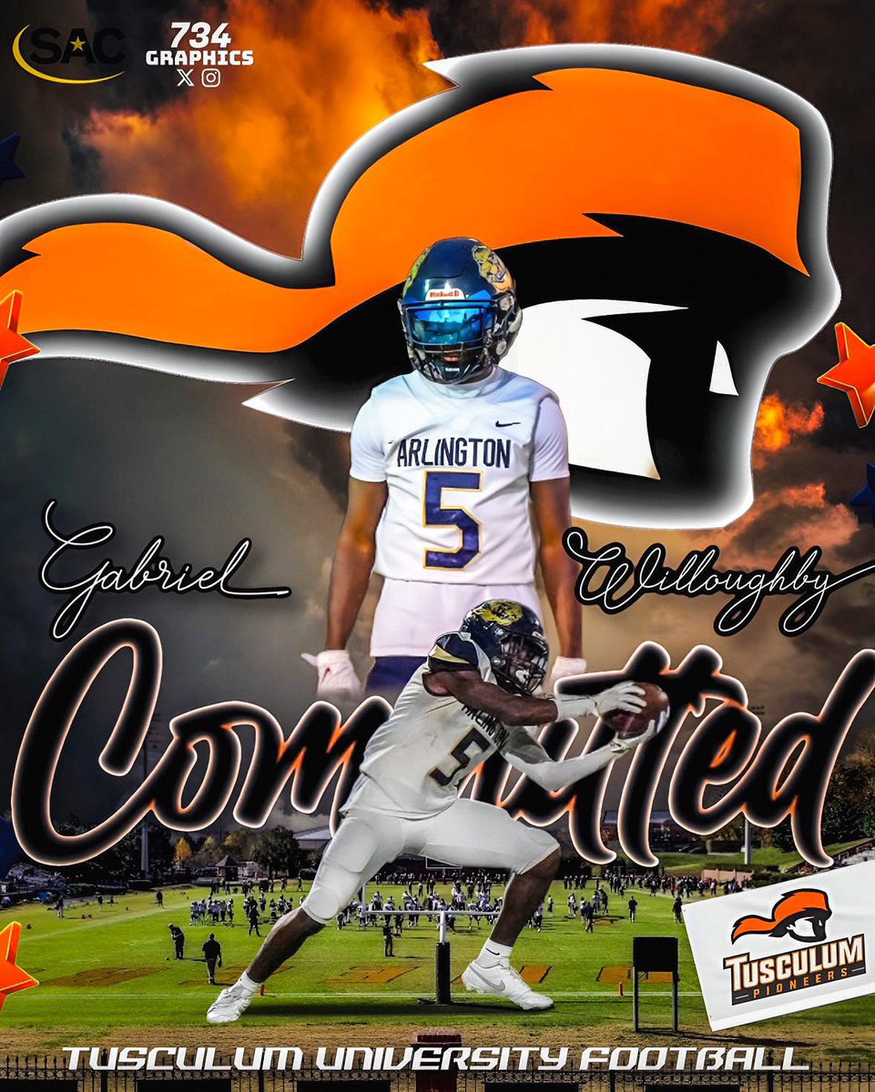 Gabriel Willoughby (@gabrielwillo07) on Twitter photo I’m Extremely Blessed & Excited To Announce My Commitment To <a href="/Tusculum_Univ/">Tusculum University</a> !!🧡🖤
<a href="/TusculumFB/">Tusculum Football</a>
<a href="/CoachLoweIII/">Woodrow Lowe III, Ed.D. (Trey)</a> <a href="/taylorbetsu32/">Billy Taylor</a> <a href="/CoachDj_UG/">Darius Pettigrew</a> <a href="/jebjones16/">Jeb Jones</a> <a href="/CoachShonn/">Coach Shonn</a> <a href="/jloyd27/">Jonathan Loyd</a> <a href="/coachjimvert/">Jim Vert</a> <a href="/One11Recruiting/">One11 Recruiting</a> <a href="/johnvarlas/">John Varlas</a> <a href="/CSmithScout/">Chris Smith</a>
<a href="/734_graphics/">Commitment Edits</a> I’m Extremely Blessed & Excited To Announce My Commitment To <a href="/Tusculum_Univ/">Tusculum University</a> !!🧡🖤
<a href="/TusculumFB/">Tusculum Football</a>
<a href="/CoachLoweIII/">Woodrow Lowe III, Ed.D. (Trey)</a> <a href="/taylorbetsu32/">Billy Taylor</a> <a href="/CoachDj_UG/">Darius Pettigrew</a> <a href="/jebjones16/">Jeb Jones</a> <a href="/CoachShonn/">Coach Shonn</a> <a href="/jloyd27/">Jonathan Loyd</a> <a href="/coachjimvert/">Jim Vert</a> <a href="/One11Recruiting/">One11 Recruiting</a> <a href="/johnvarlas/">John Varlas</a> <a href="/CSmithScout/">Chris Smith</a>
<a href="/734_graphics/">Commitment Edits</a>
