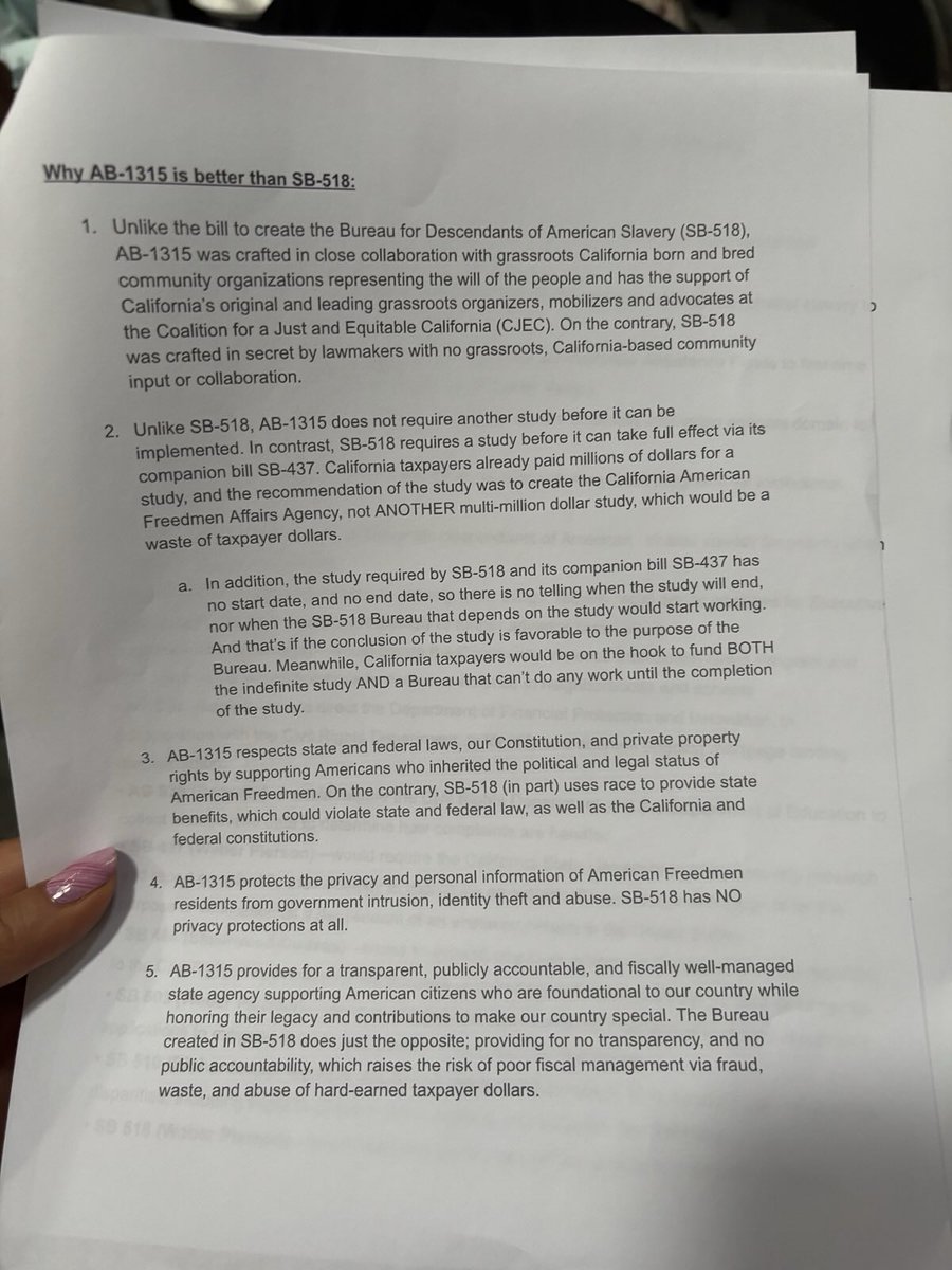 Chad_Boogie's tweet photo. Why #ab1315 (Essayli) is better than #sb518 (Weber Pierson) ๐๐๐พ
#CAFAA #AmericanFreedmen #NoMoreStudyโผ๏ธโฆ@CABlackCaucusโฉ
โ๐พ๐ช๐พ๐บ๐ธ https://t.co/OCt2gvIeEG