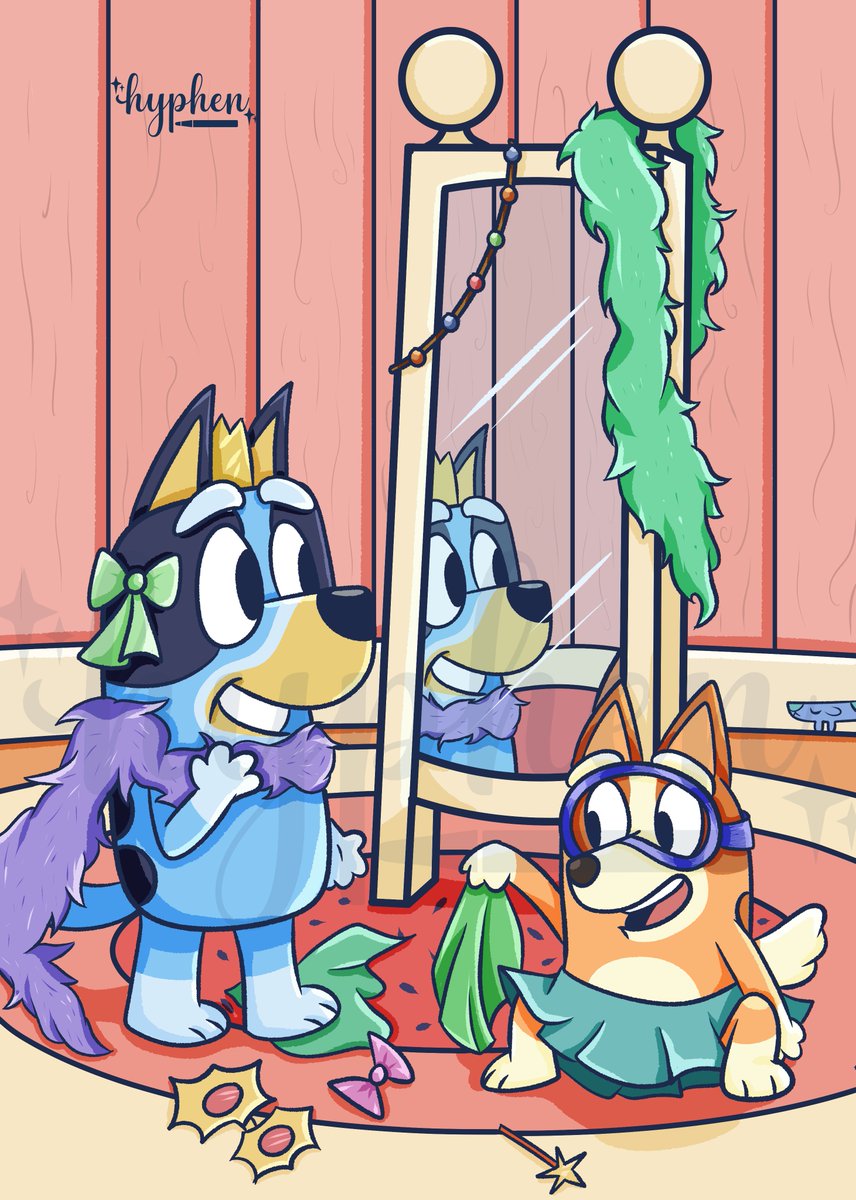 This is 1 of the pieces I created for <a href="/BlueyZine/">Head Over Heelers: A Bluey Zine</a> 

This project is very dear to my and the Mod team and the contributors made it really lovely.

Please check out the leftovers we have going on now!