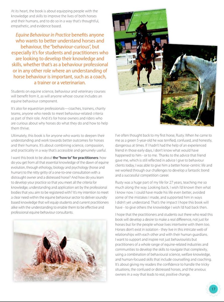 Want to know what my book Equine Behaviour in Practice is about and why I wrote it? There's an "in conversation" piece with me in the CRC Press Spring/Summer guide that you can read here. Pleased to see it chosen by CRC to be presented at London Book Fair last week too.