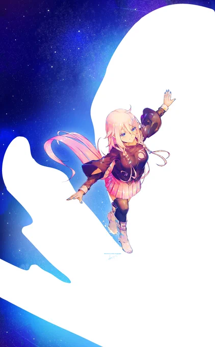 IA、星履满夜-- (すべての孤独な夜に、星が同行することを願っています--) #IA #イア #VOCALOID #イラスト #illustration