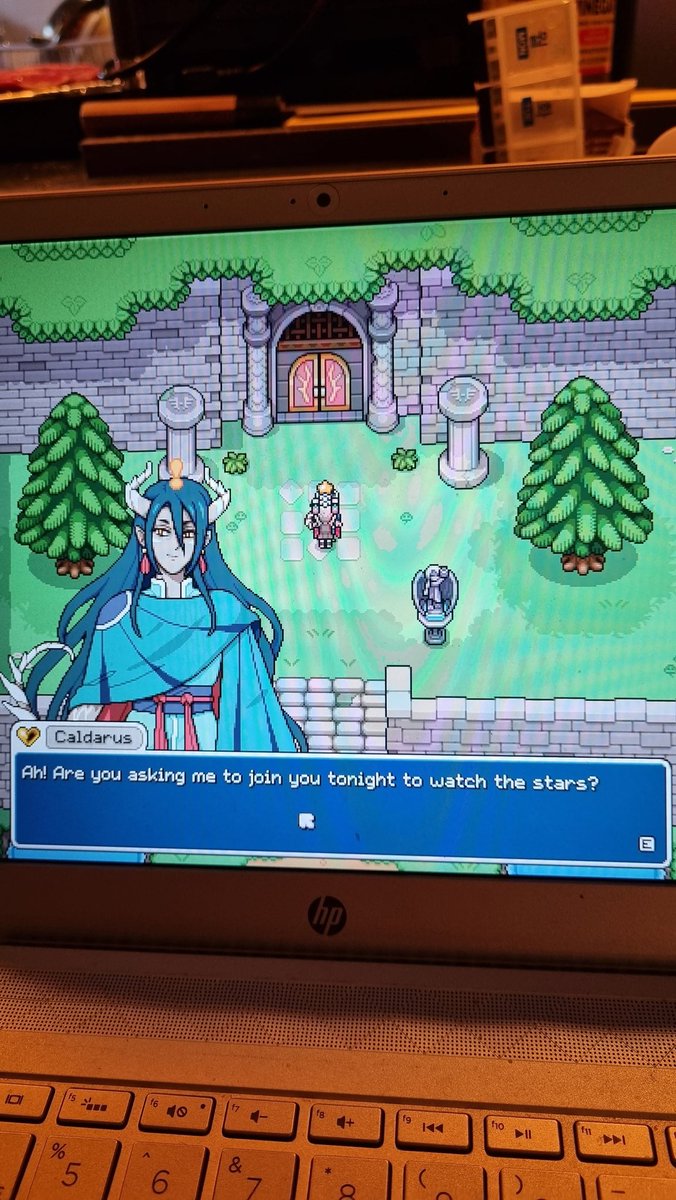 Coffeeandsleep1's tweet photo. I RAN to invite Caldarus to the starlight event 🌟 🤩 It was so beautiful 😭🩵💙 @FieldsofMistria https://t.co/hUjgb2m6gG