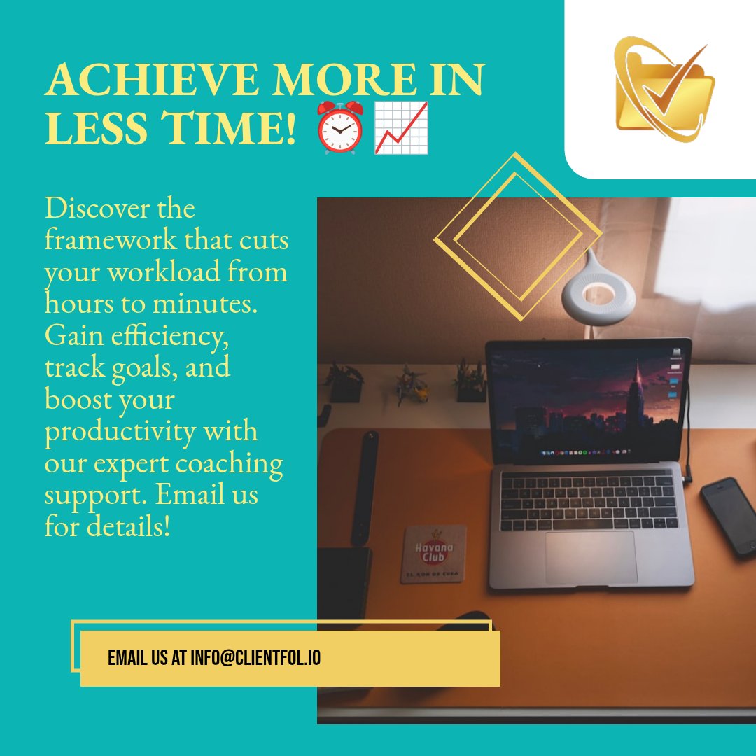 mitchrusso's tweet image. It took me 3 hours to send homework the first time. Now, I can do it in 15 minutes.  

Here’s the framework I use:  

- Email us at info@clientfol.io for more info!  
- 📧  
- #Efficiency  
- #GoalTracking
coach, coaching, authority, accountability