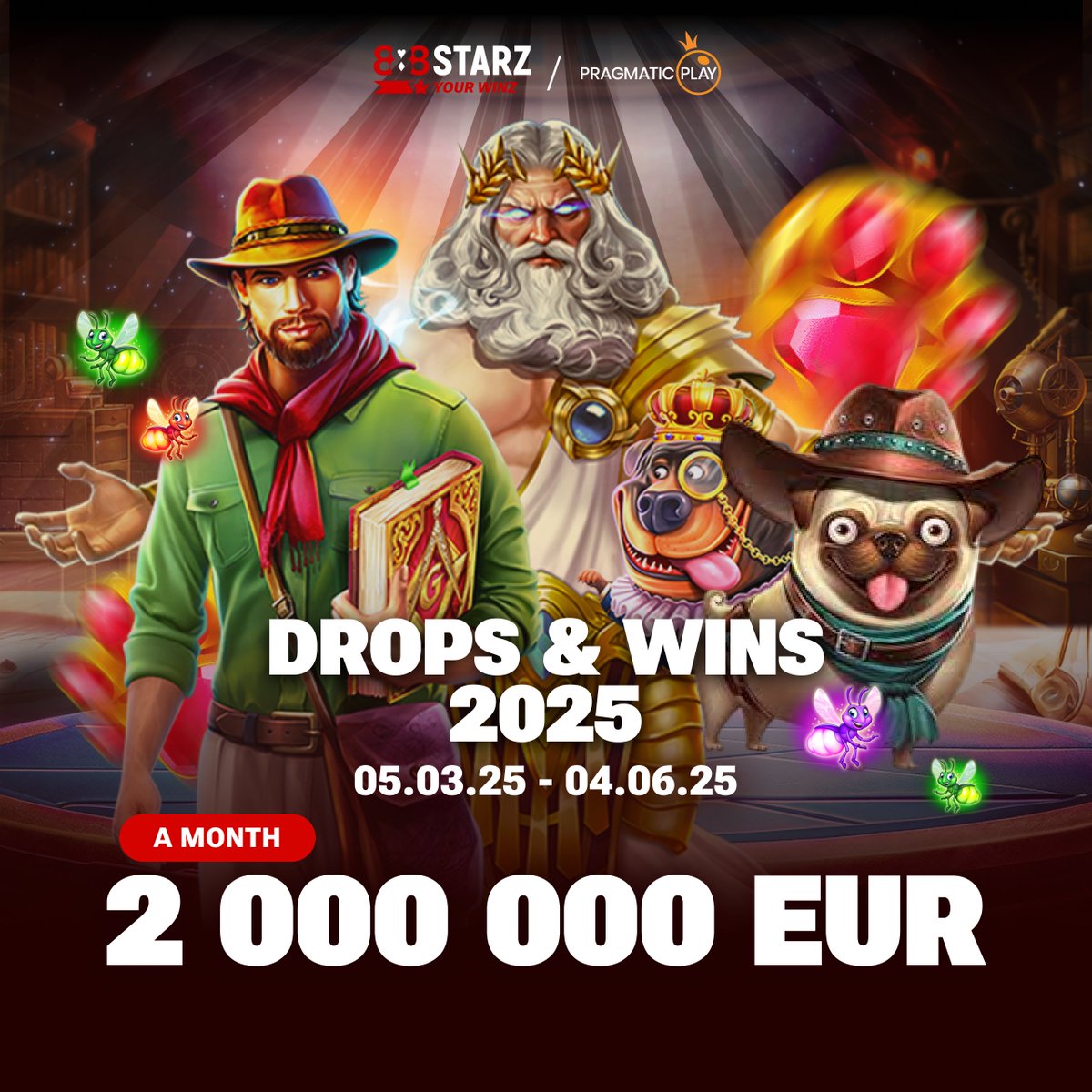 🥳 Dive into the thrilling DROPS &amp; WINS 2025 tournament at our online casino 😀

🔝 Feel the variety of games and participate in the €6 370 000 draw 💸

📆 The tournament runs until 04.06.25 16:59 GMT
🎁 Prize pool: 6 700 000 EUR
🤑 Daily prize pool:  40 000 EUR

📎 Stage 1️⃣