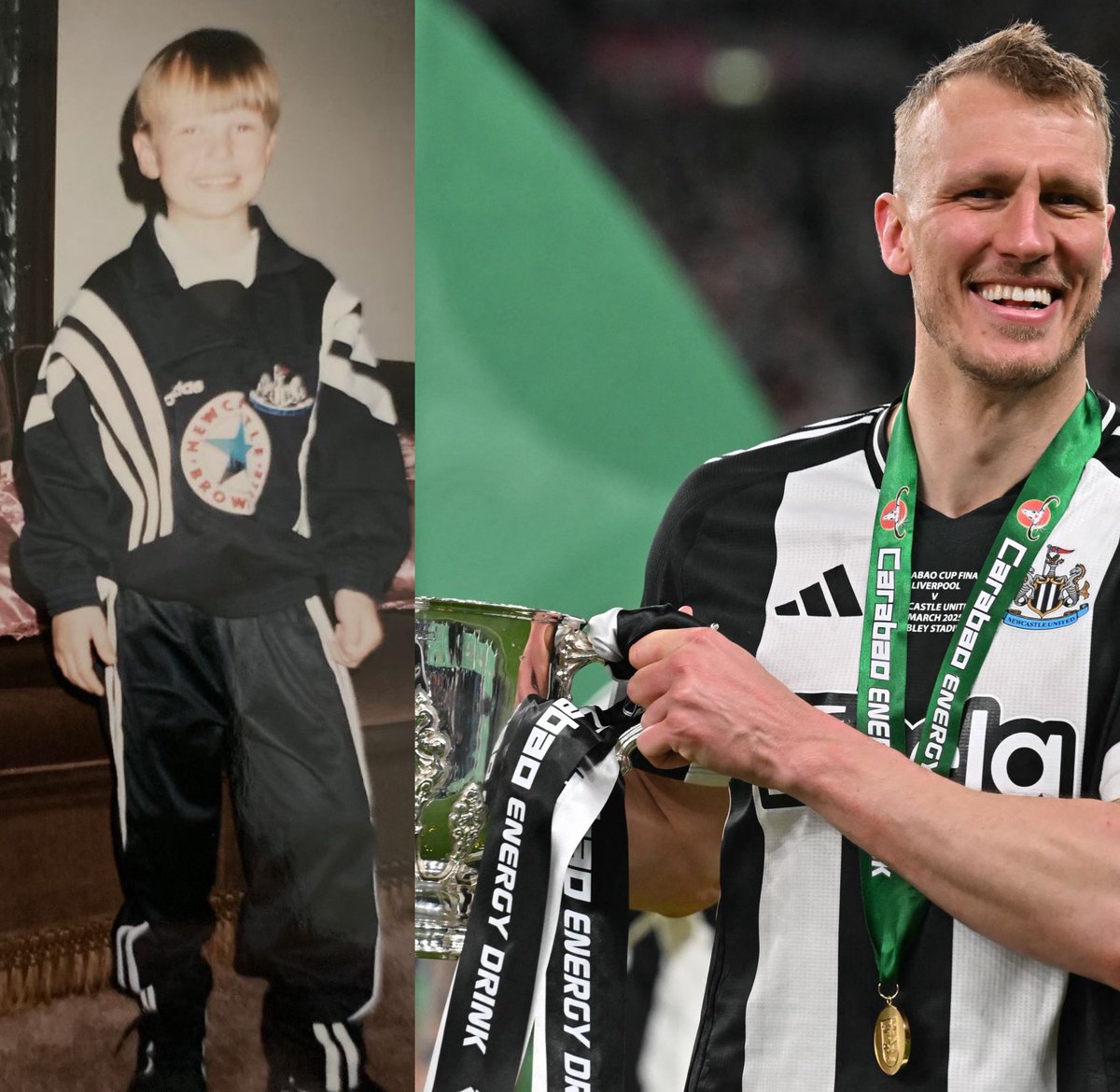 De esas historias que tanto nos gustan. Dan Burn es hincha del Newcastle desde chico.

Estuvo en las inferiores del club hasta los 11 años, pero las dejó porque no lo tenían en cuenta. Muy flaco y muy alto, decían. Hizo su carrera en clubes de media tabla.

En 2022, el Newcastle