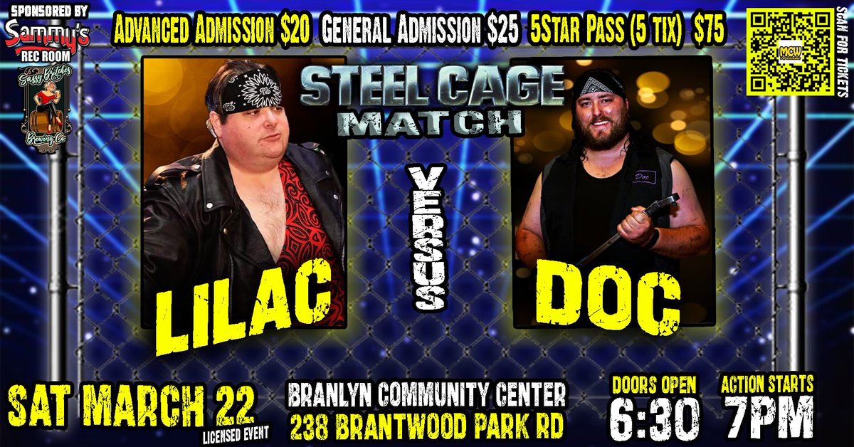 MCWBrantford's tweet photo. #Brantford THIS SATURDAY!!! 6 action packed matches featuring a STEEL CAGE MATCH!!!! #Ontario #ProWrestling #BranlynCommunityCentre #BuyInMarkOut #MCW4Life
Tickets:
https://t.co/3paTzhSCVr https://t.co/HV3iTv3gxI
