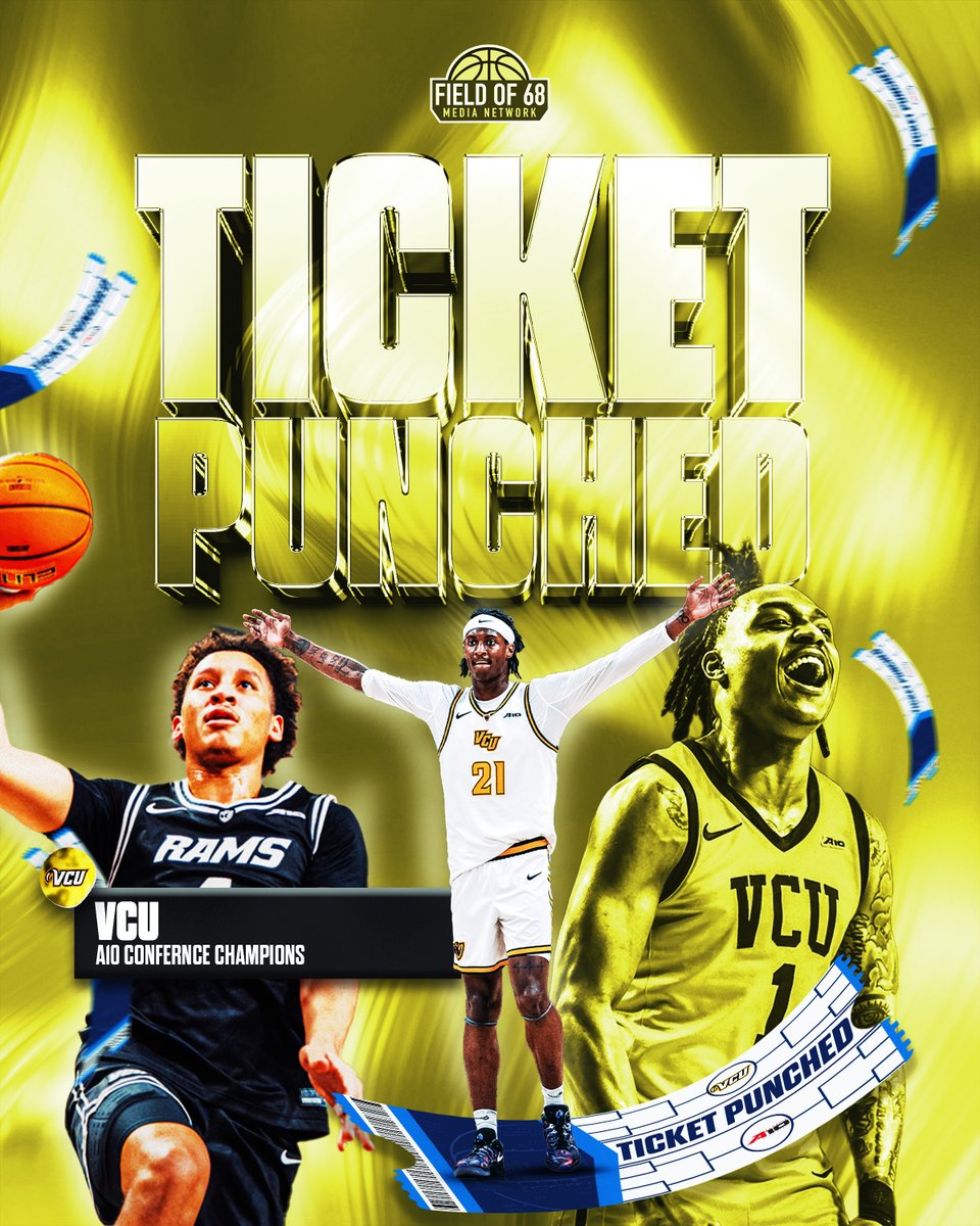 The Field of 68 (@thefieldof68) on Twitter photo 🚨 VCU IS DANCING 🚨
<a href="/VCU_Hoops/">VCU Basketball</a> wins a THRILLER to punch their NCAA Tournament ticket! 🎟️ 🚨 VCU IS DANCING 🚨
<a href="/VCU_Hoops/">VCU Basketball</a> wins a THRILLER to punch their NCAA Tournament ticket! 🎟️