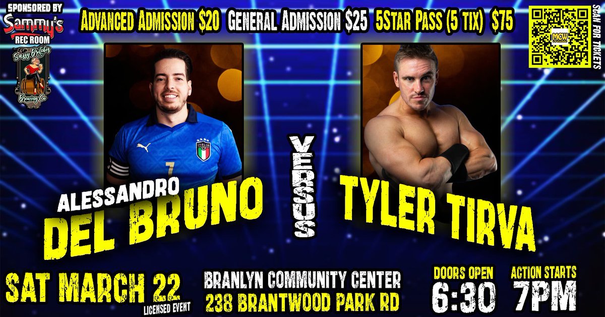 MCWBrantford's tweet photo. #Brantford THIS SATURDAY!!! 6 action packed matches featuring a STEEL CAGE MATCH!!!! #Ontario #ProWrestling #BranlynCommunityCentre #BuyInMarkOut #MCW4Life
@EZEEricCairnie @EvanGreenaway
Tickets:
https://t.co/3paTzhSCVr https://t.co/BRnFuNKXQ1
