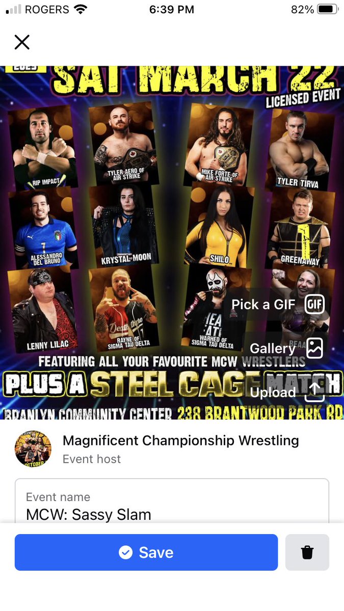 MCWBrantford's tweet photo. #Brantford THIS SATURDAY!!! 6 action packed matches featuring a STEEL CAGE MATCH!!!! #Ontario #ProWrestling #BranlynCommunityCentre #BuyInMarkOut #MCW4Life
@EZEEricCairnie @EvanGreenaway
Tickets:
https://t.co/3paTzhSCVr https://t.co/BRnFuNKXQ1