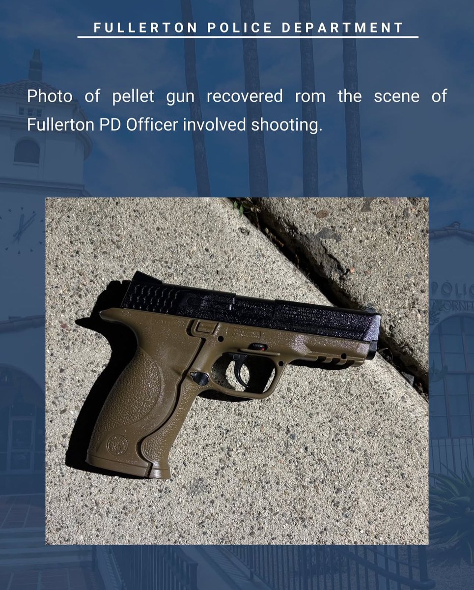 OC_Scanner's tweet image. BREAKING 🚨🚨

#Fullerton / #California 

An update to the incident we covered last night out of Fullerton. An Officer involved shooting did indeed occur after a suspect produced a replica handgun and pointed it at officers. Officers were originally called as the suspect was