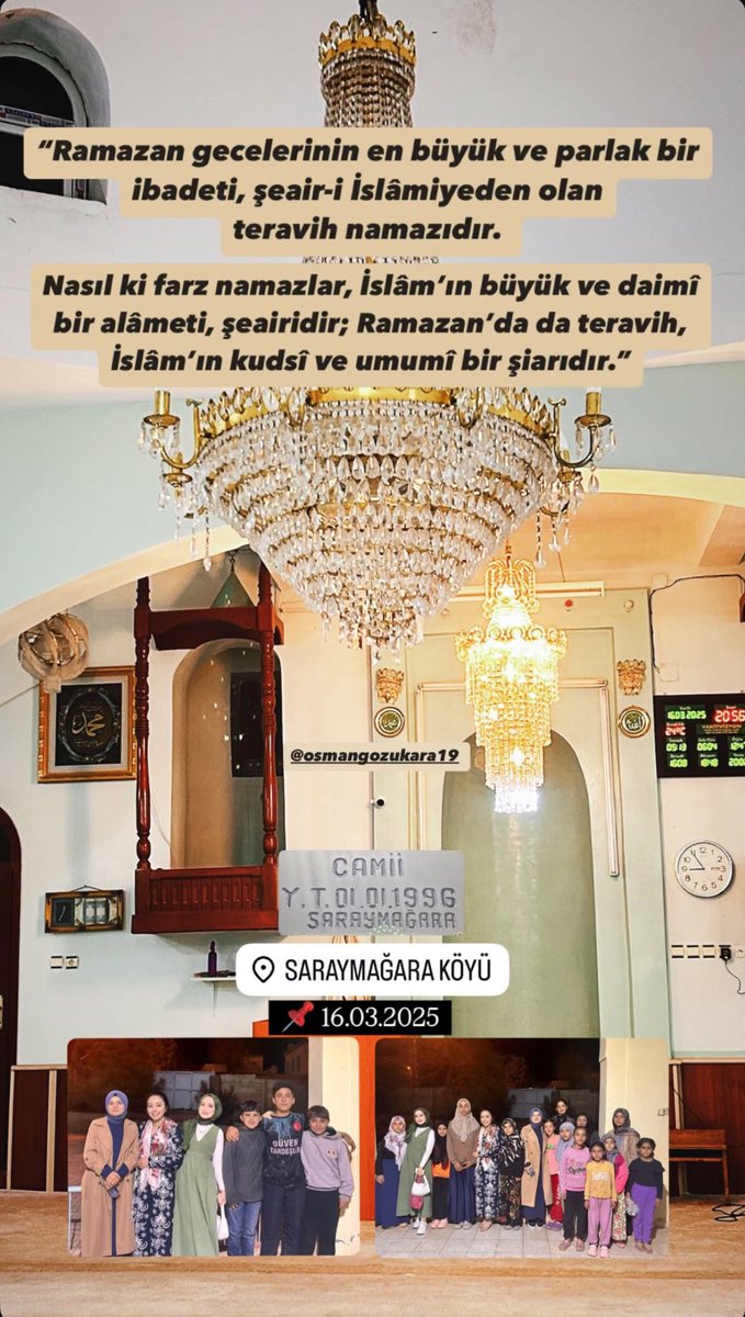 YavuzeliIHO's tweet photo. Öğrencilerimizle Saraymağara köyünde teravih… 😊

@omerZuhal2 @drahmetisleyen @erdalkilinc27 @ozdemir2773 @mustafakirac27 @ismailncel5 @OsmanGozukara19 https://t.co/4REMcgkJia