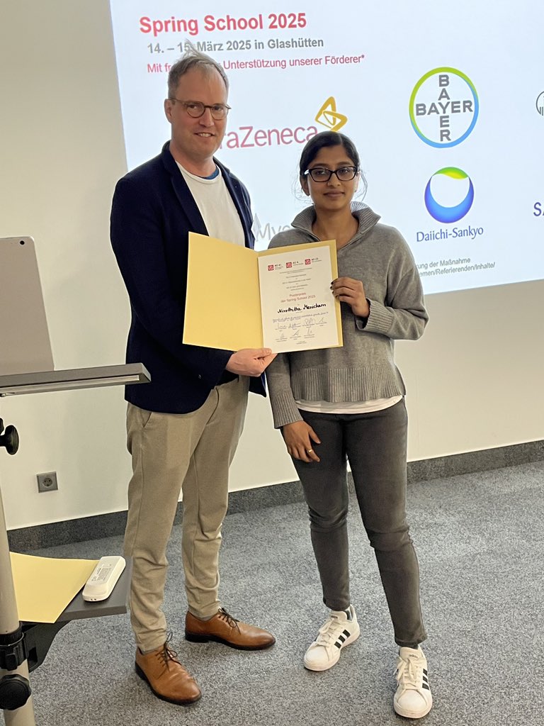 Julian Wagner (@julianw27954793) on Twitter photo What a great <a href="/DGK_org/">Deutsche Gesellschaft für Kardiologie</a> Spring School in Glashütten.
Many thanks to <a href="/GoettschLab/">ClaudiaGoettsch</a> and <a href="/PhilipWenzel_76/">Philip Wenzel</a> for organising such an excellent retreat!
Congratulations also to our PhD student Nivethitha Manickam for receiving one if the poster awards!! What a great <a href="/DGK_org/">Deutsche Gesellschaft für Kardiologie</a> Spring School in Glashütten.
Many thanks to <a href="/GoettschLab/">ClaudiaGoettsch</a> and <a href="/PhilipWenzel_76/">Philip Wenzel</a> for organising such an excellent retreat!
Congratulations also to our PhD student Nivethitha Manickam for receiving one if the poster awards!!