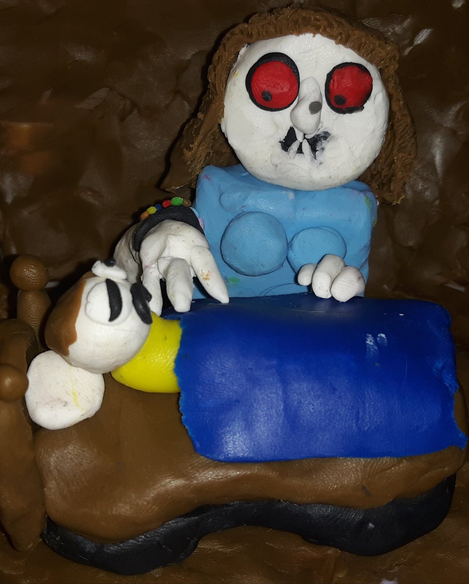 Bloodtistic's tweet photo. Have u ever been brutally rejected/ghosted by the person u liked and they then just show up in ur dreams? #sad #dream #girls #Clay #art #sculpture #REJECT #scary #creepy #demonic #HATE #love #baddream #nightmare https://t.co/T7MrcHmS3U